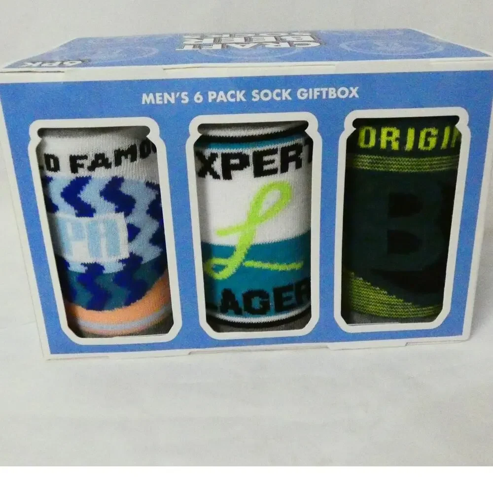 Orrsum Craft Beer Men's Socks US 8-12 Set of 6 Different Brands Packaged New